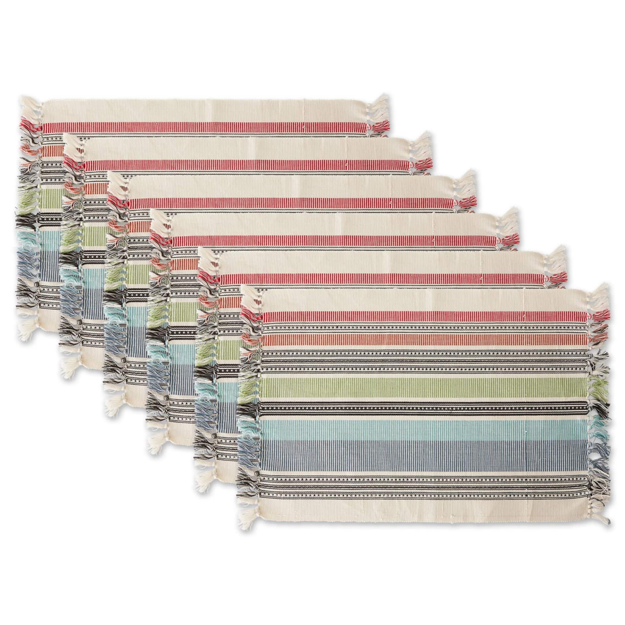 DII® Mediterranean Stripe Placemats, 6ct.